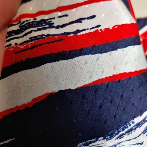 Vintage Accordion Pleated Skirt Nautical Stripe Preppy Coastal Grandma Midi - Picture 4 of 6